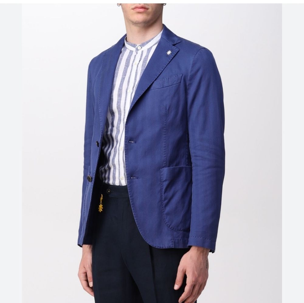 Manuel Ritz Blue Men's Nautical Blazer